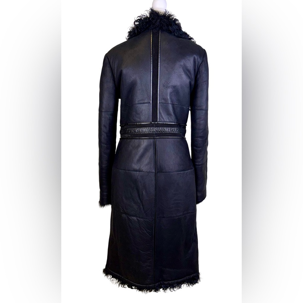 ROBERTO CAVALLI EXTRA LONG SHEARLING COAT IN BLACK - Picture 8 of 15
